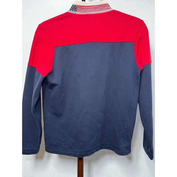 Vineyard Vines Martha's Vineyard 1/4 Zip Pullover American Flag Youth Medium - Picture 2 of 8